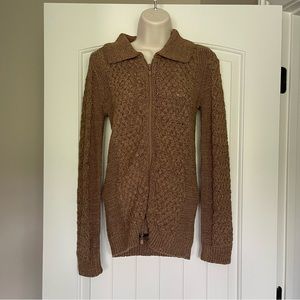 BCBG Maxazria crochet zip cardigan